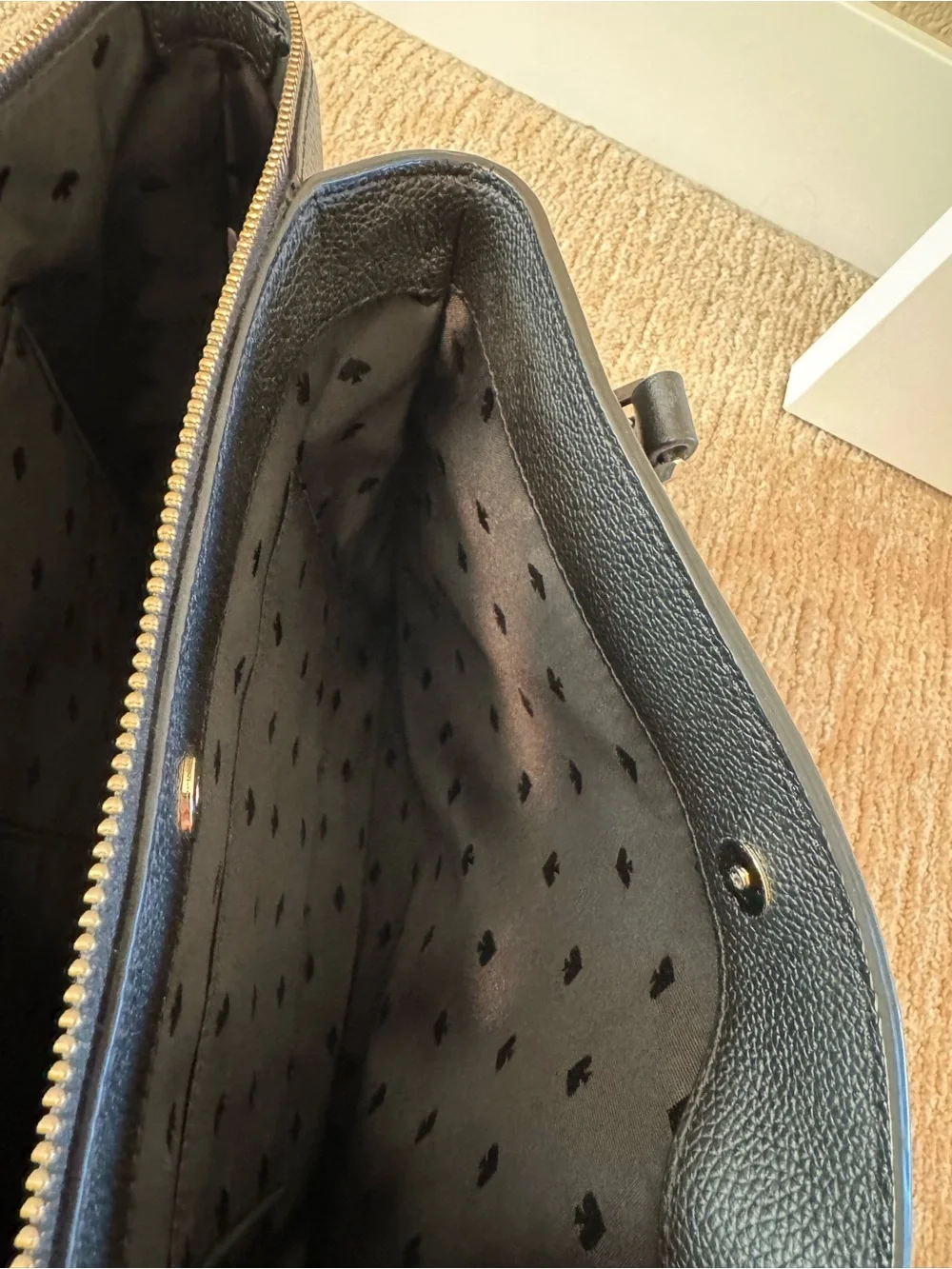 kate spade Black Pebbled Leather Double-Handle Tote